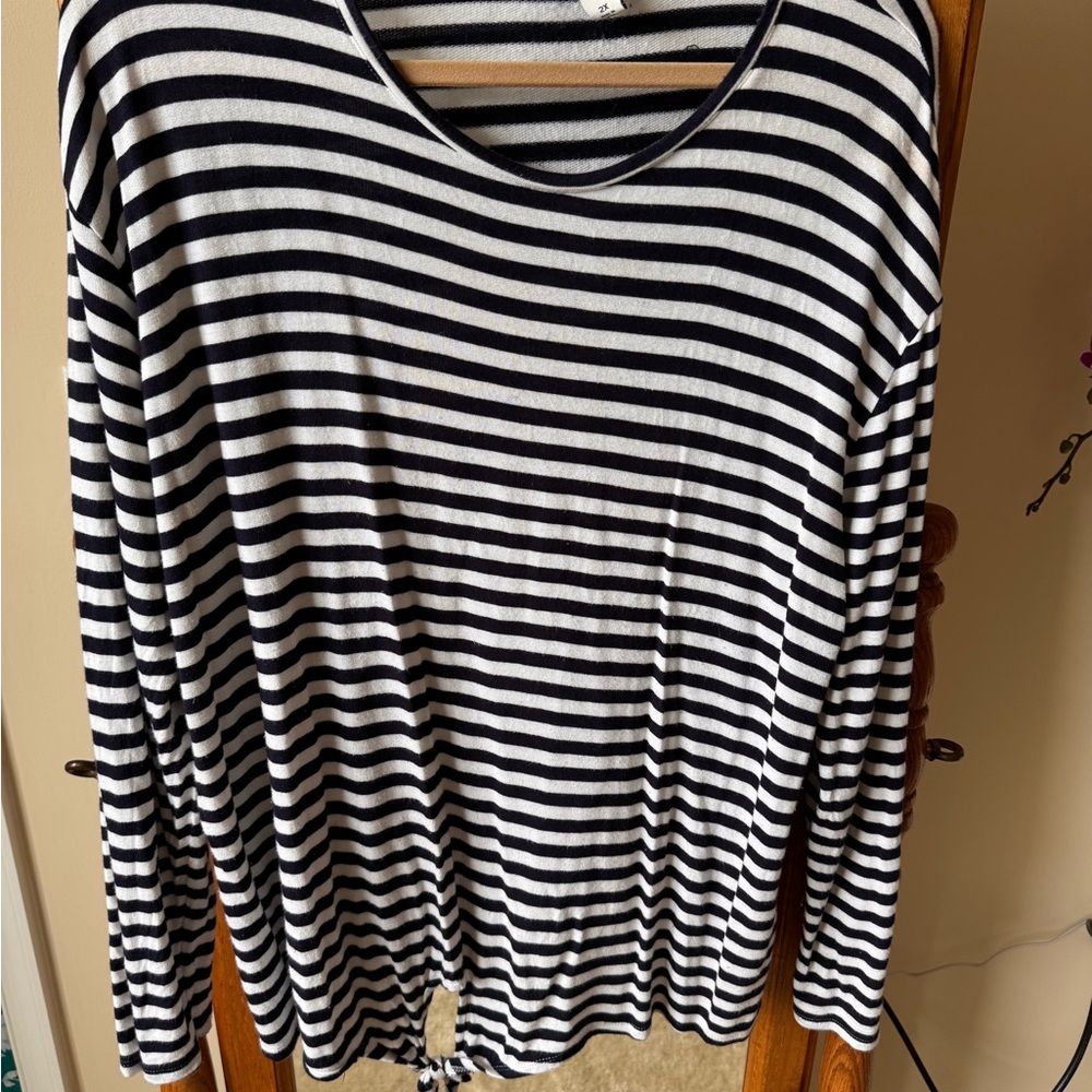 Ava & Viv Blue and White Striped Garment